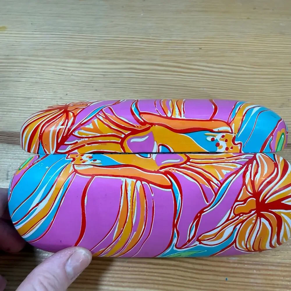 Lilly Pulitzer Eyeglasses +2.5 Readers Floral Case Preppy Pink Green